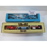 Lledo model show limited set of 3 & a boxed set of 3 KLM vehicles. Price guide £20-30.