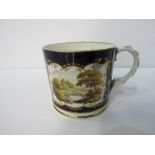 English circa 1820 china mug decorated with castle scenes. Price guide £80-100.