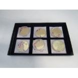 Windsor Mint 6x cu gold plated with pad print & Swarovski coins, 32g - Life of Queen Elizabeth II,