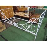 19th century French Officer's iron campaign bed, 192 x 83 x 94. Price guide £80-100.