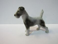 1930's Pfeffer Gotha (thuringia) wire haired fox terrier figurine, 14cms x 18cms. Price guide £30-