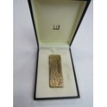 Dunhill gold plated gas lighter in original box, a/f. Price guide £10-20.