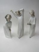 2 Lladro figurines of children & a Rosal figurine. Price guide £30-50.