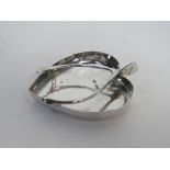 Sterling silver heart shaped dish with wishbone, London 1892, wt - 1.55 troy oz. Price guide £25-