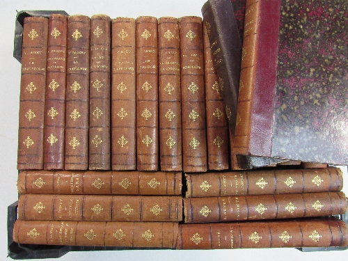 21 volumes of French Novels, dated between 1858 & 1904. All uniformly half leather bound, in good - Image 2 of 2