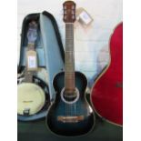 Aria AMB-JR semi-acoustic guitar in good condition. Price guide £50-60.