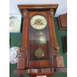 Mahogany cased pendulum wall clock. Price guide £10-15.