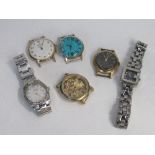 Bag containing 6 various watches. Price guide £10-15.