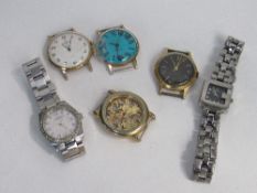 Bag containing 6 various watches. Price guide £10-15.