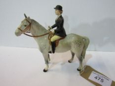 Beswick lady on grey horse & Beswick huntsman on a bay horse