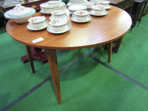 Hardwood circular drop-side table, 111cms x 111cms (open) x 71cms. Estimate £10-20.