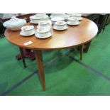 Hardwood circular drop-side table, 111cms x 111cms (open) x 71cms. Estimate £10-20.