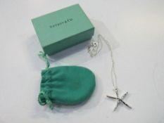 Tiffany & Co 925 silver Elsa Peretti 28cm starfish pendant, in box. Estimate £20-30.
