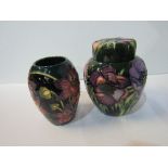 Moorcroft vase, 13cms & Moorcroft ginger jar, 15.5cms