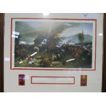 Framed & glazed print 'The Defence of Rorke's Drift' c/w reproduction medals. Estimate £10-20.