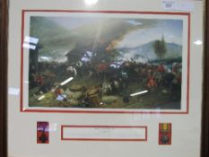 Framed & glazed print 'The Defence of Rorke's Drift' c/w reproduction medals. Estimate £10-20.