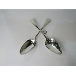 Pair of sterling silver George III serving spoons, 1809, 4.2 troy ozs. Estimate £40-50