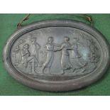 Victorian lead fire plaque depicting Dancing Maidens. Estimate £10-20.