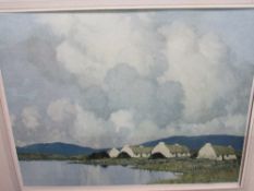 Framed print of cottages (no glass), framed & glazed print of cottages & framed & glazed print of