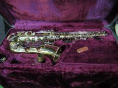 La Pleur saxophone imported by Boosey & Hawkes with care kit, spares & c/w fitted lined case, good