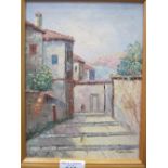 Framed oil on canvas signed H Doukas. Estimate £10-15.