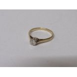 9ct gold solitaire diamond ring, size M, 1.7gms. Estimate £30-40.