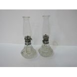 Pair of glass oil lamps