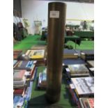 Large 31inch British brass practice shell. Estimate £30-40.