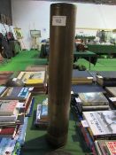 Large 31inch British brass practice shell. Estimate £30-40.