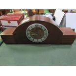 Large French mahogany mantel clock. Estimate £20-30.