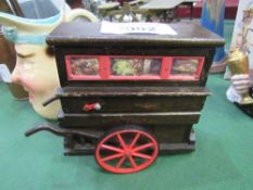 Music box in form of street barrel organ by Tallert of London. Estimate £20-25