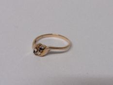 9ct gold, diamond & sapphire ring, size N, 1.5 gms. Estimate £30-40.