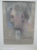 Framed & glazed pastel portrait, signed Val Hamer '03. Estimate £20-40.