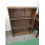 Oak open bookcase, 110cms x 76cms x 20cms. Estimate £10-20.