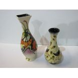 2 Moorcroft bud vases, 21.5cms & 16.5cms