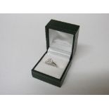 18 carat white gold diamond cluster ring, approx 1 carat, size M, weight 3.4gms. Estimate £540-560.