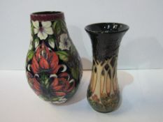 2 Moorcroft vases, 24cms & 21cms