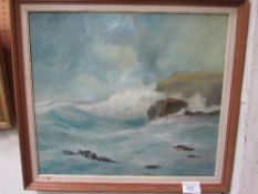 Framed & glazed oil on board 'Storm' signed K Deane Oliver. Estimate £10-20.