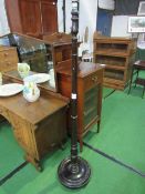 Turned ebonised lamp standard. Estimate £5-10.