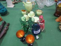 Carlton ware part coffee set & assorted glassware. Estimate 10-20.