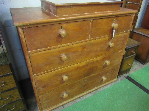 Pine chest of 2 over 3 drawers, 109cms x 54cms x 95cms. Estimate £20-40. - Image 2 of 2