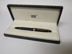 Mont Blanc fountain pen, Meister Stuck, 146 marked around the lid & 14ct gold nib, 4810, in original