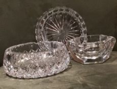 3 large LED crystal ash trays, 2 being Waterford Crystal & the third a signed continental piece.