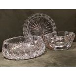 3 large LED crystal ash trays, 2 being Waterford Crystal & the third a signed continental piece.