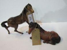 Beswick horse a/f & Beswick horse lying down