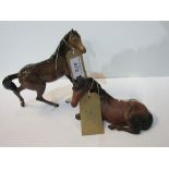 Beswick horse a/f & Beswick horse lying down