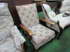 1950's Parker Knoll chair. Estimate £20-30.