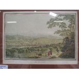 2 gilt bamboo-effect framed & glazed French prints. Estimate £10-20.