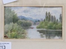 Pair of watercolours of river scenes by F G Coleridge