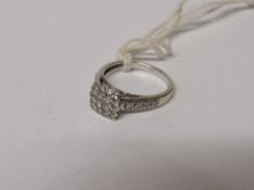 18 carat white gold (tested) baguette diamond ring, size L 1/2, 1.2 carat of diamond, weight 3gms.